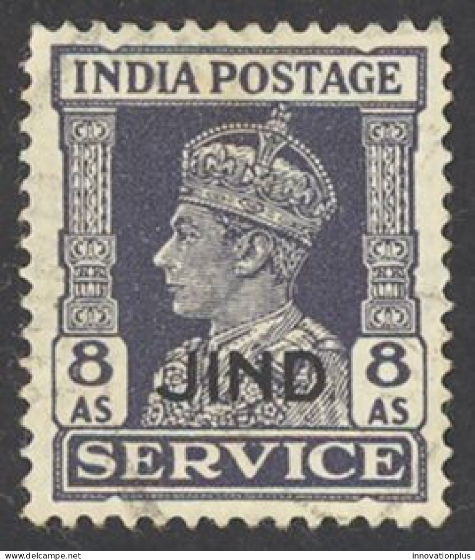 India Jhind Sc# O71 Used 1940-1943 8a Overprint King George VI Official - Jhind