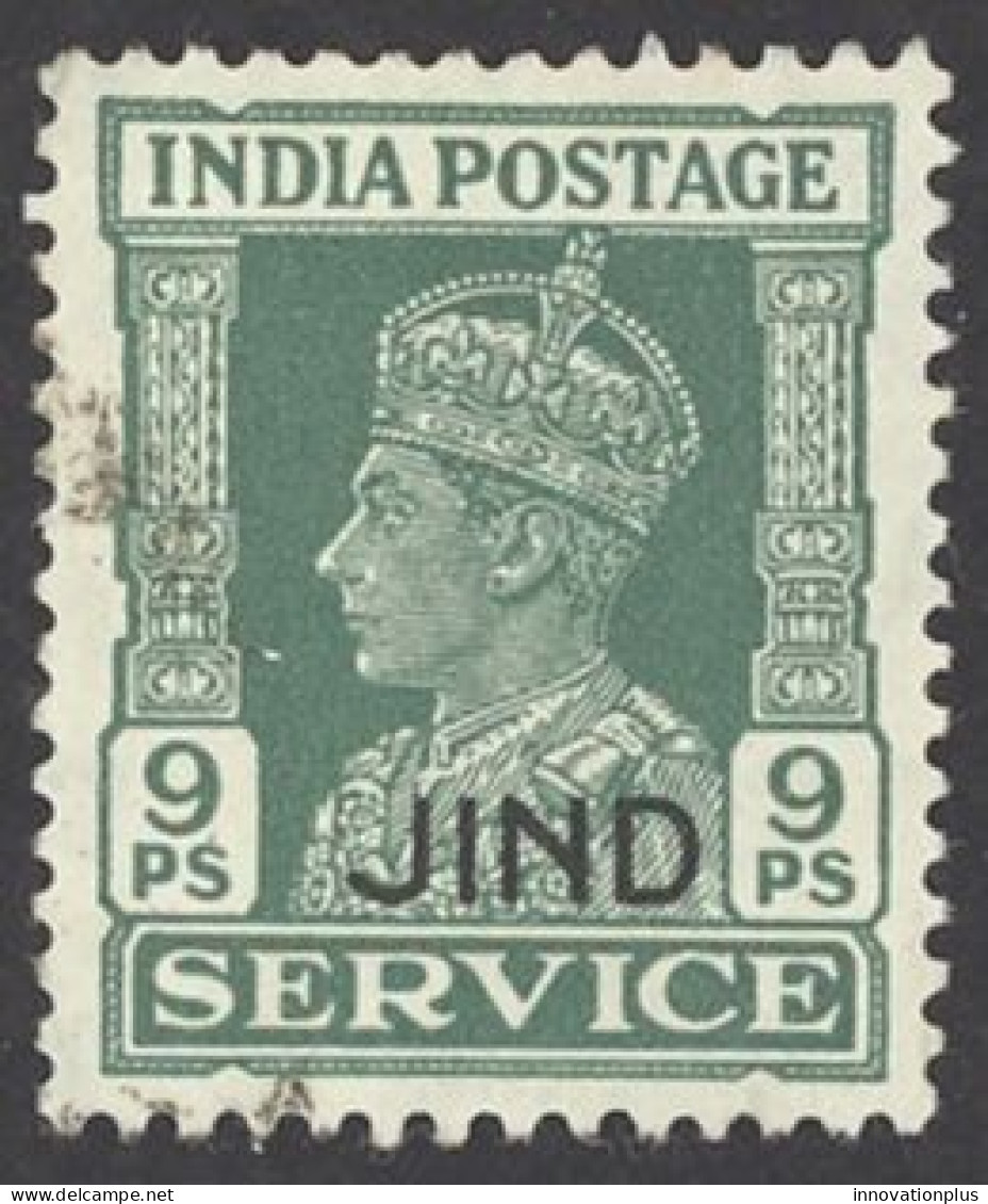 India Jhind Sc# O65 Used 1940-1943 9p Overprint King George VI Official - Jhind