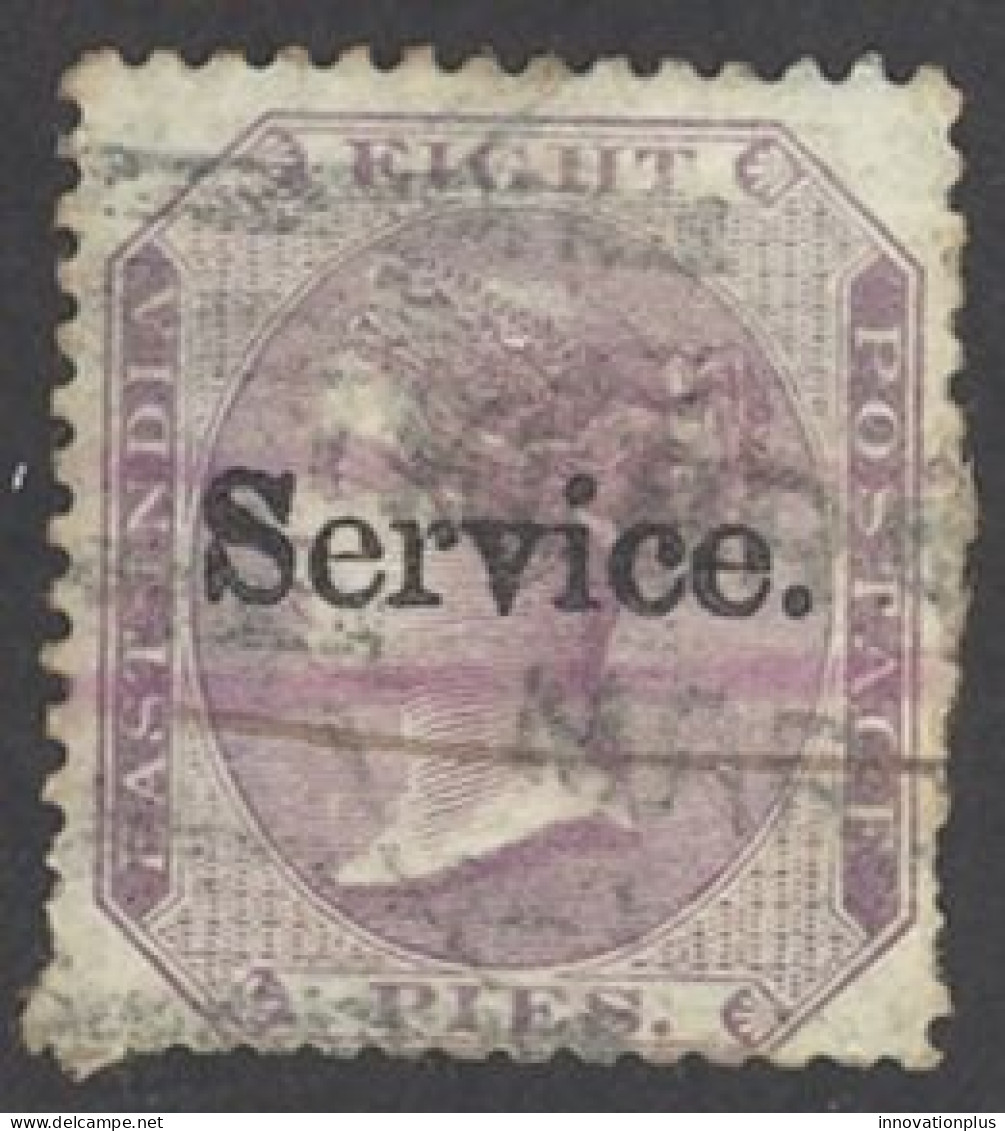India Sc# O6 Used (b) 1866 8p Lilac Queen Victoria Official - Francobolli Di Servizio