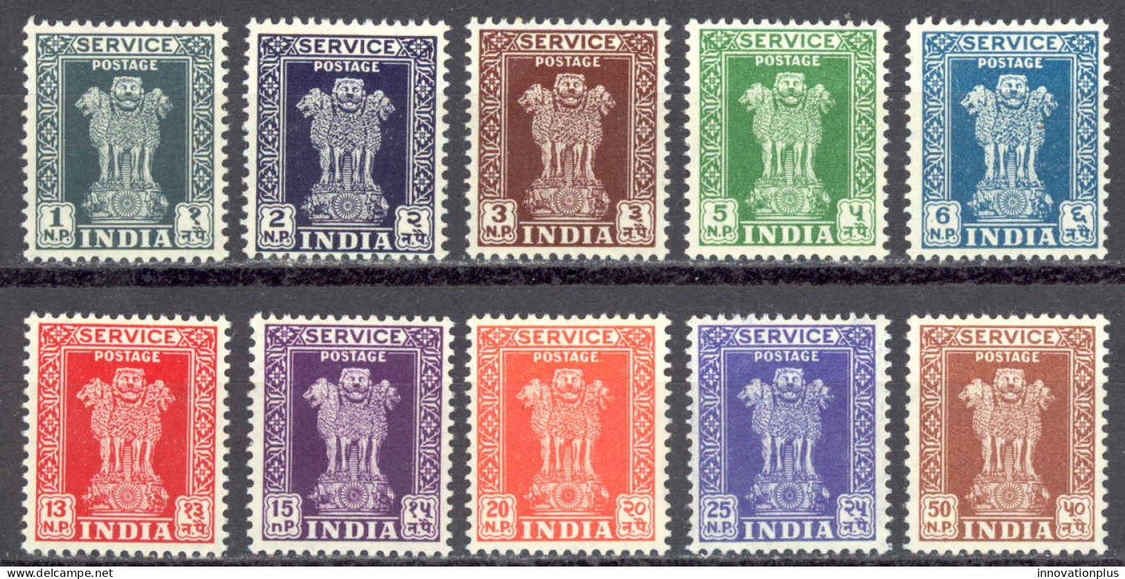 India Sc# O127-O136 MH 1957-1958 Official - Dienstmarken