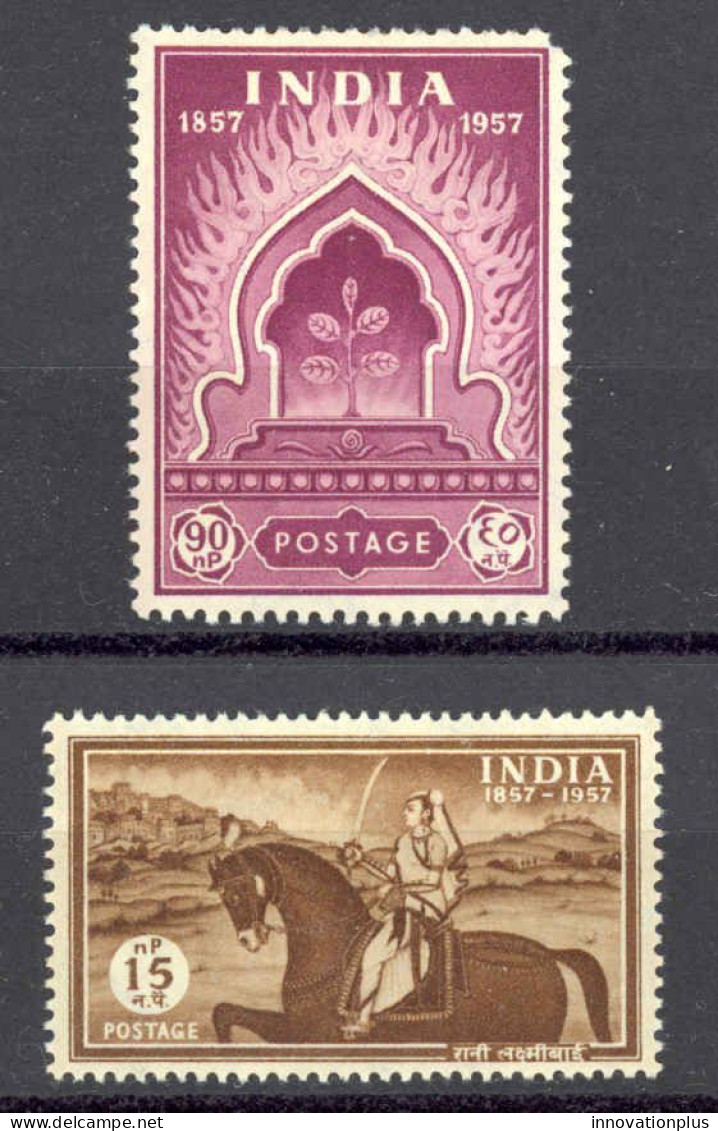 India Sc# 289-290 MH 1957 Indian Mutiny 100th - Neufs