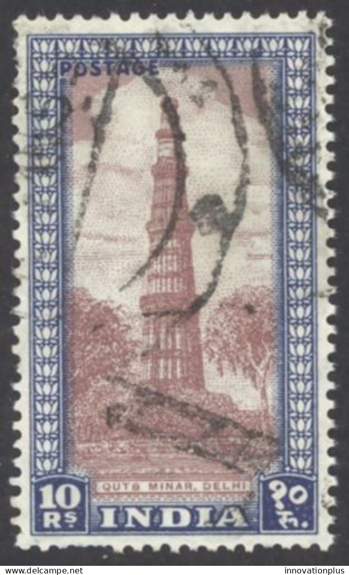 India Sc# 221 Used (a) 1949 10r Victory Tower, Chittorgarh - Used Stamps