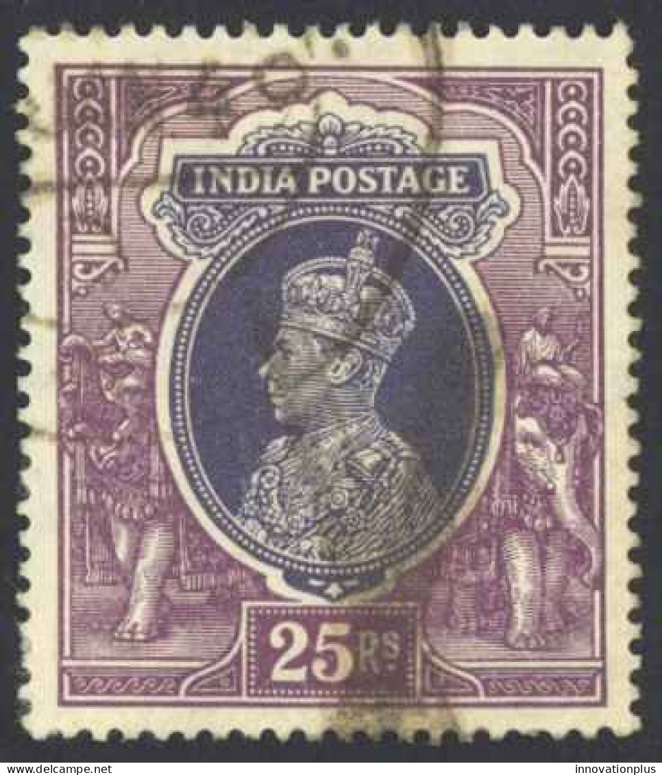 India Sc# 167 Used (d) 1937-1940 25r KGVI Definitive  - 1936-47  George VI