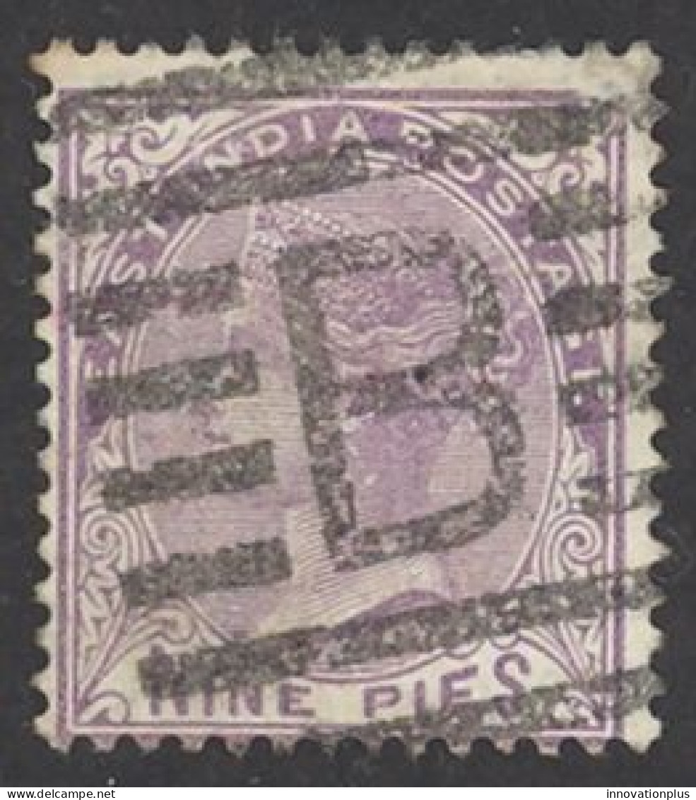 India Sc# 32 Used (a) 1874 9p Queen Victoria  - 1858-79 Kolonie Van De Kroon