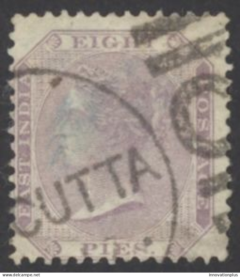 India Sc# 19 Used (a) 1860-1864 8p Lilac Queen Victoria  - 1858-79 Kolonie Van De Kroon