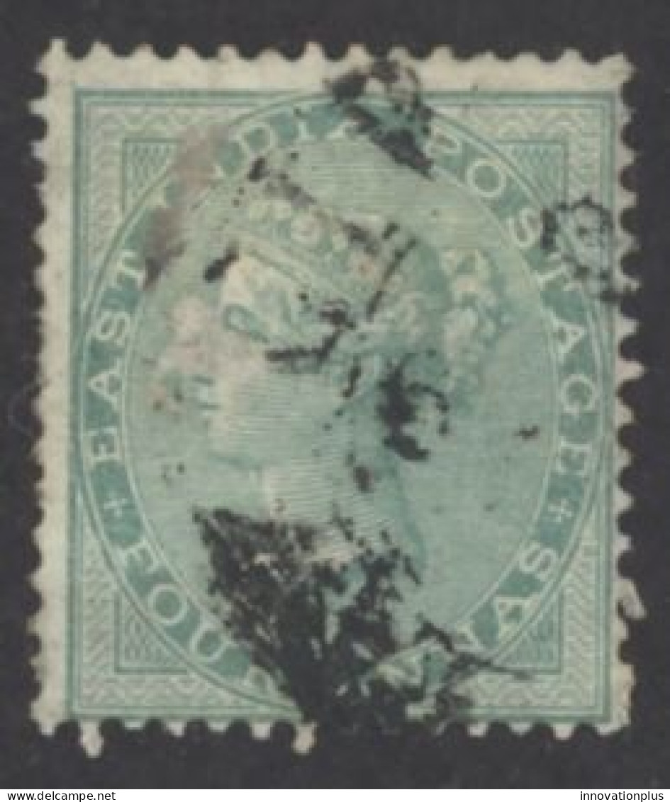 India Sc# 17 Used 1864 4a Green Queen Victoria  - 1858-79 Kolonie Van De Kroon