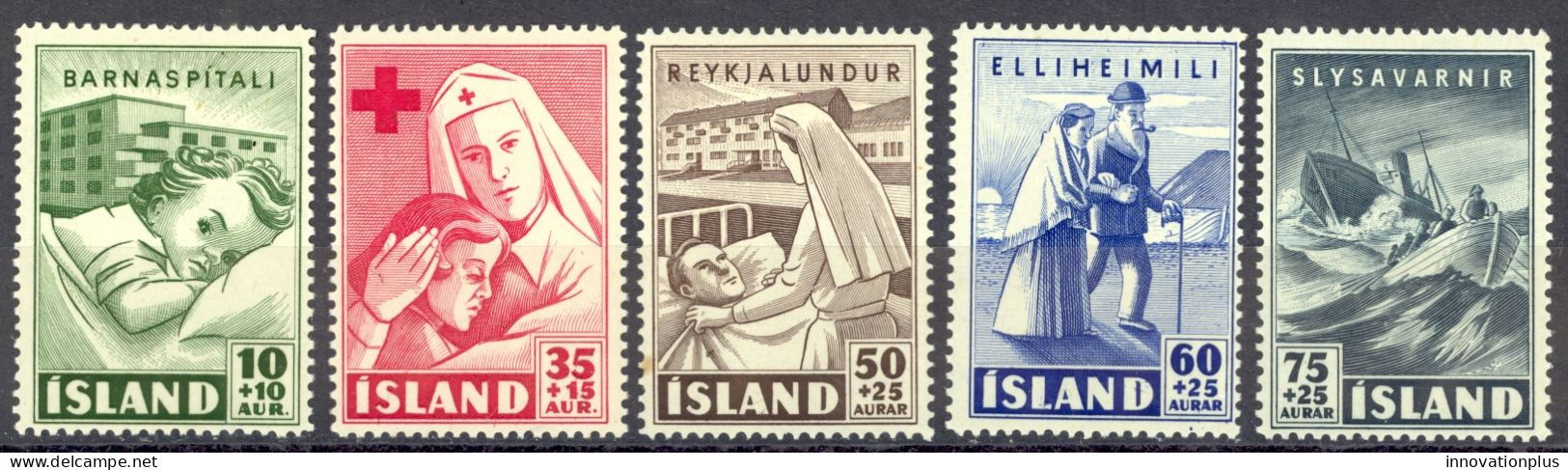 Iceland Sc# B7-B11 MH 1949 Semi-Postals - Nuovi