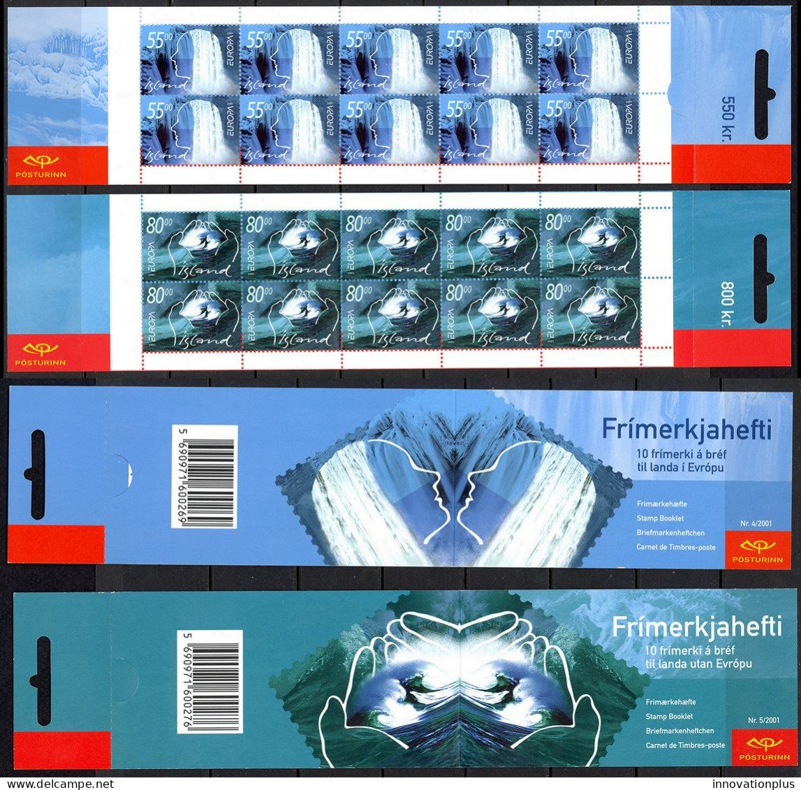 Iceland Sc# 937a-938a MNH Set/2 Complete Booklet 2001 Europa - Nuovi