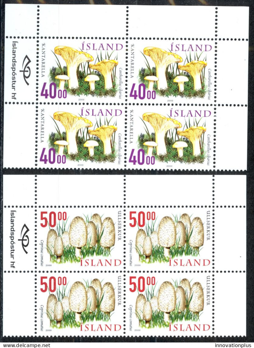 Iceland Sc# 898-899 MNH Block/4 2000 Mushrooms - Blocks & Sheetlets