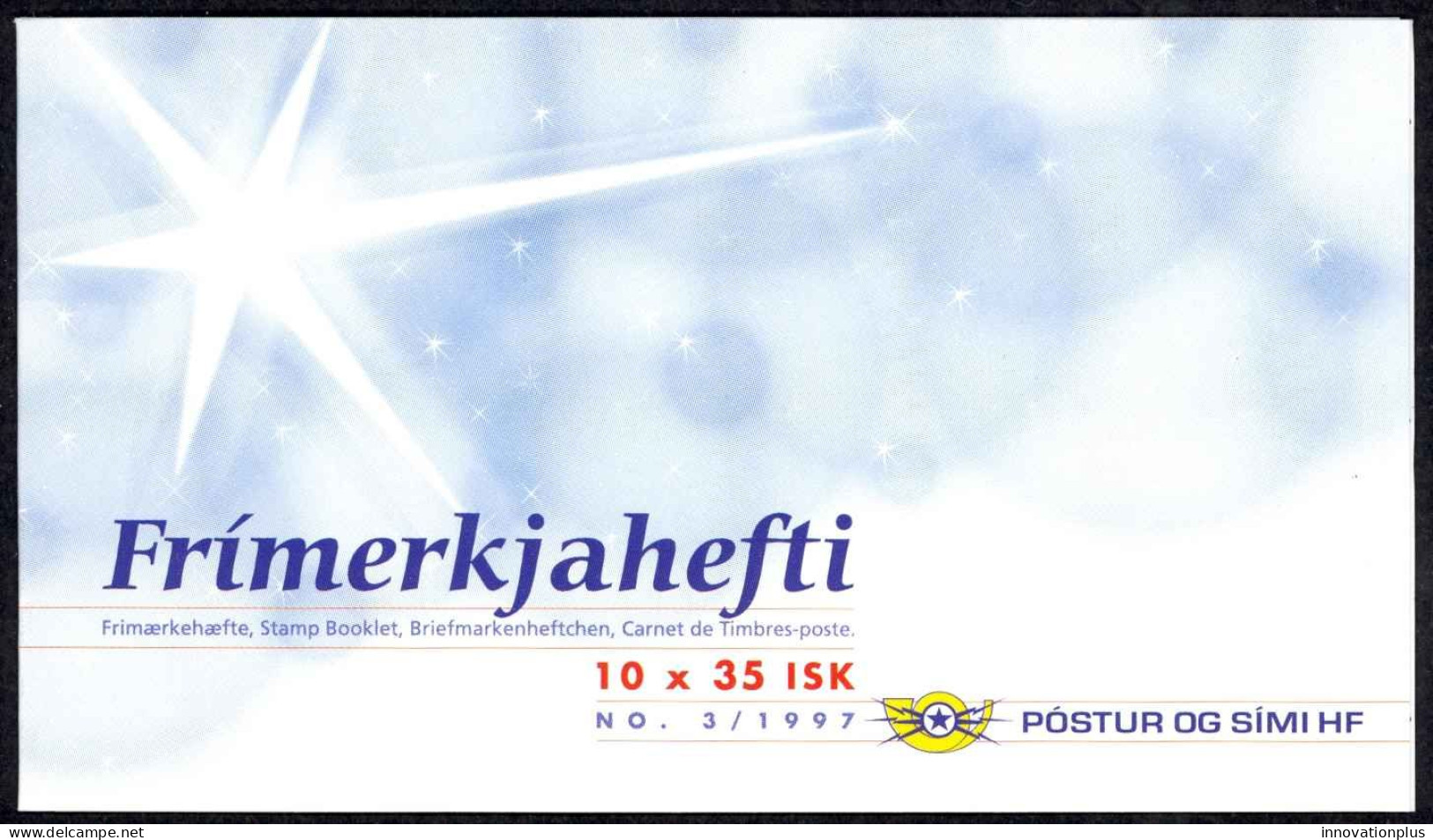Iceland Sc# 849a MNH Complete Booklet 1997 35k Christmas - Postzegelboekjes
