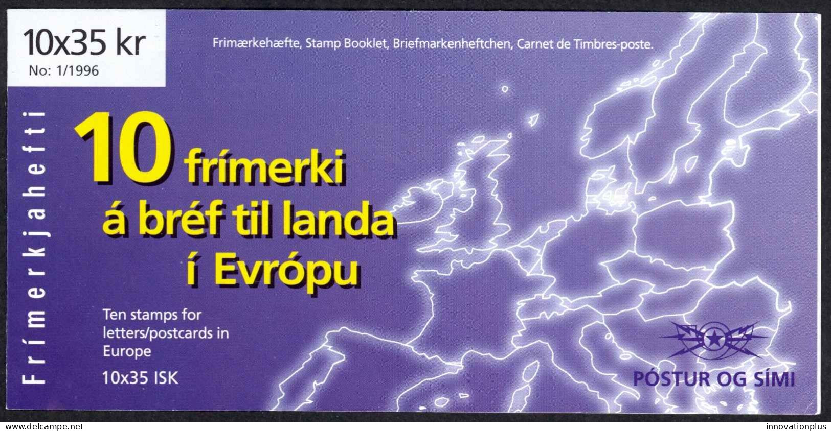 Iceland Sc# 818 MNH Complete Booklet 1996 35k Europa - Libretti