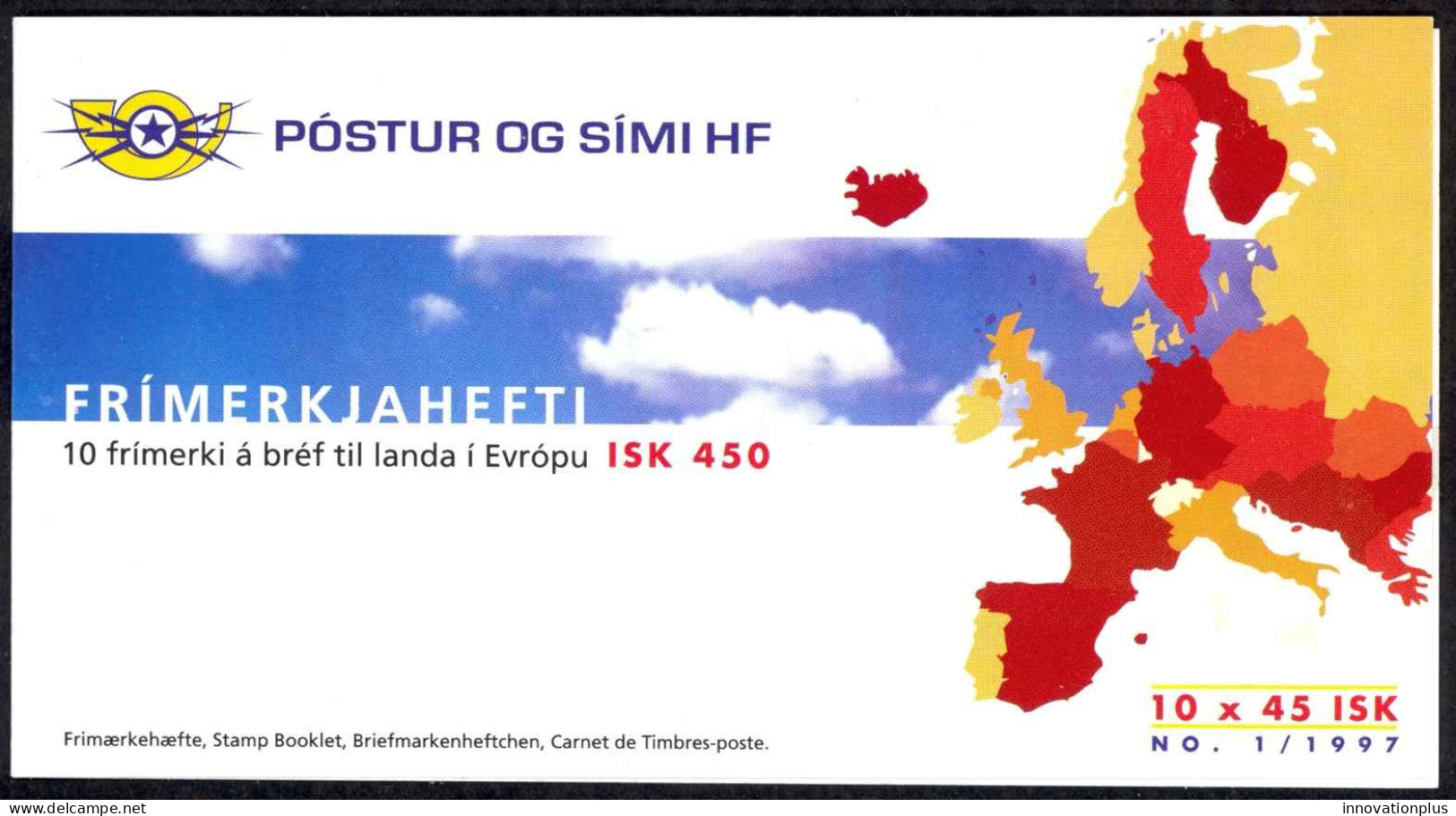 Iceland Sc# 844 MNH Complete Booklet 1997 45k Europa - Libretti