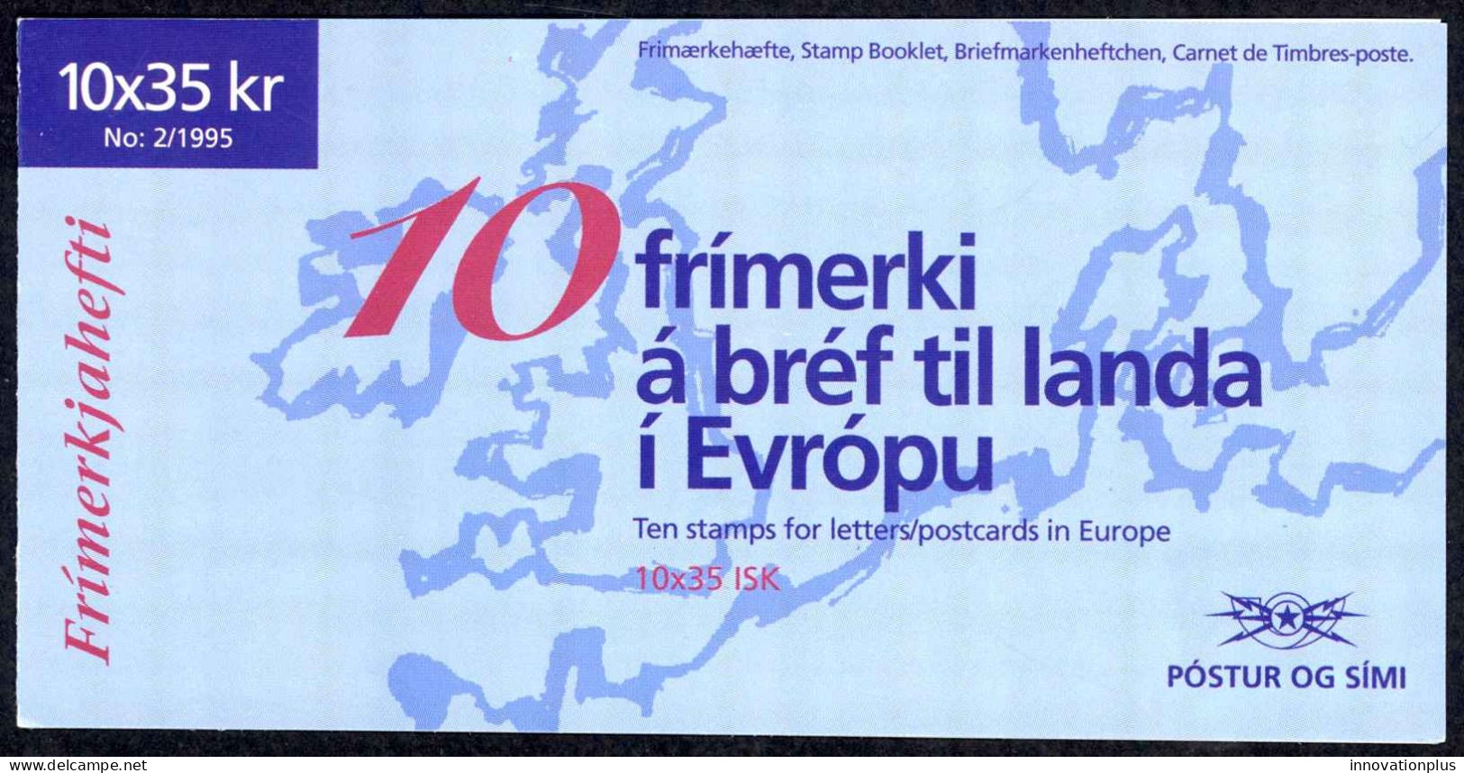 Iceland Sc# 801 MNH Complete Booklet 1995 35k Europa - Postzegelboekjes