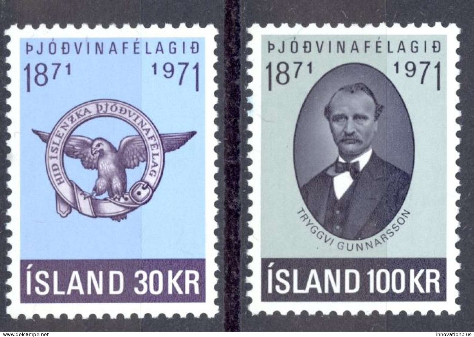 Iceland Sc# 433-434 MNH 1971 Patriotic Society 100th - Neufs