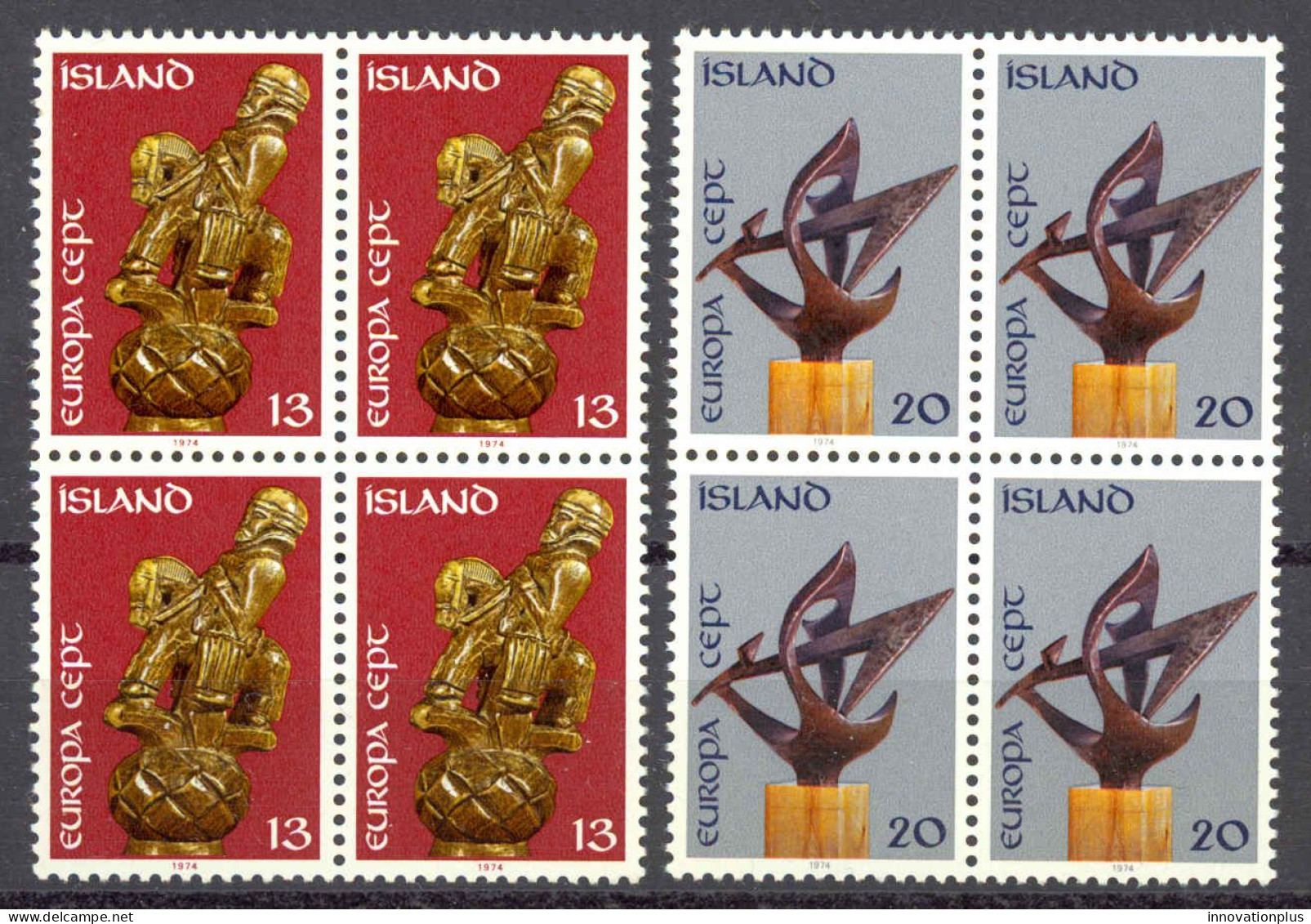 Iceland Sc# 472-473 MNH Block/4 1974 Europa - Unused Stamps