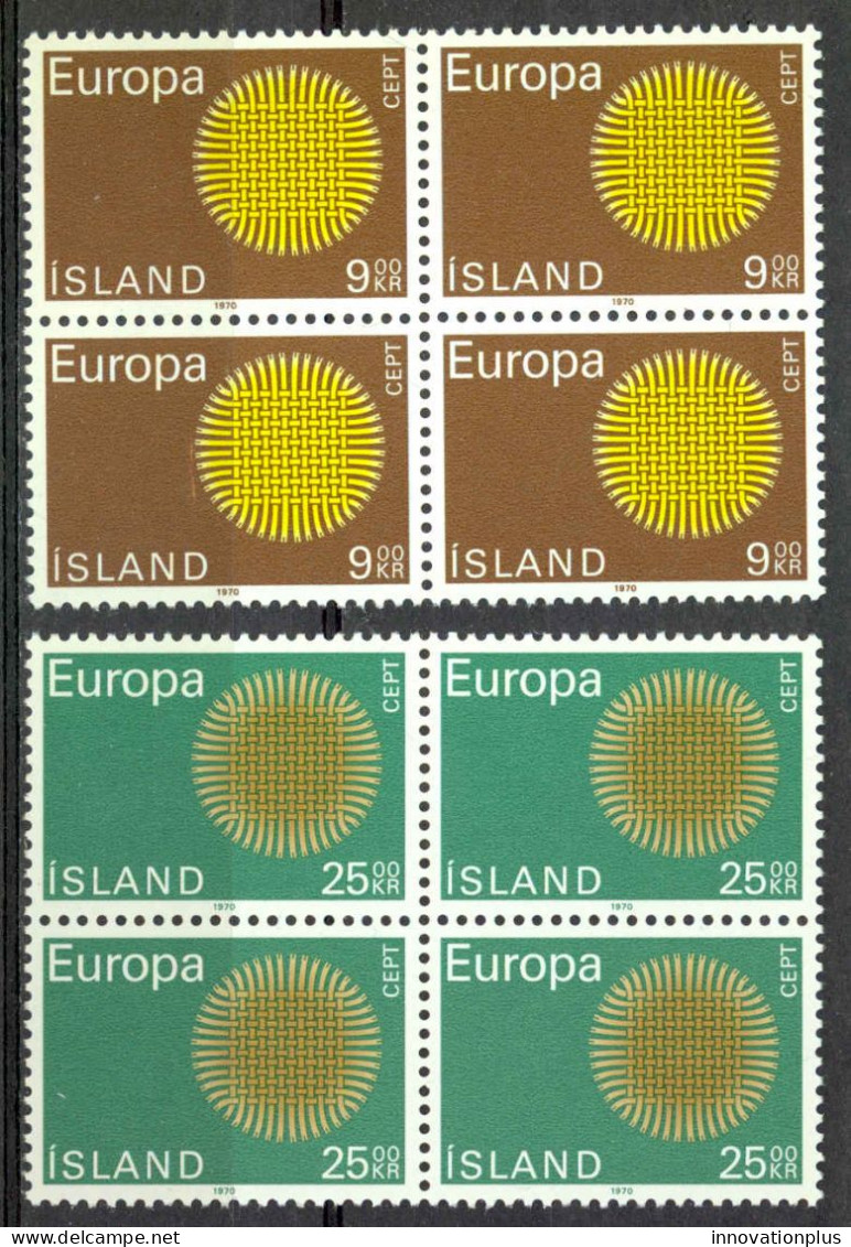 Iceland Sc# 420-421 MNH Block/4 1970 Europa - Unused Stamps