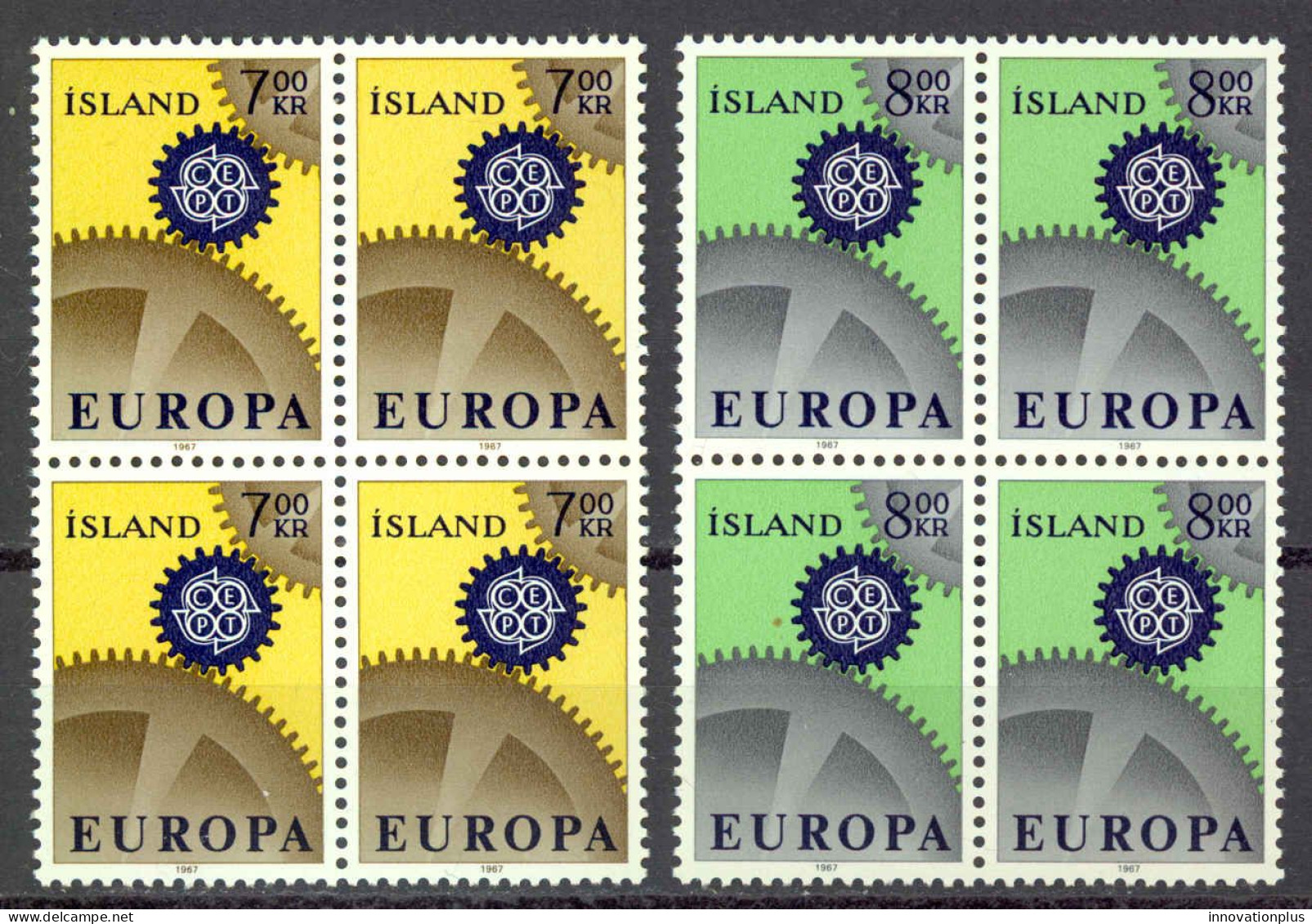 Iceland Sc# 389-390 MNH Block/4 1967 Europa - Ongebruikt