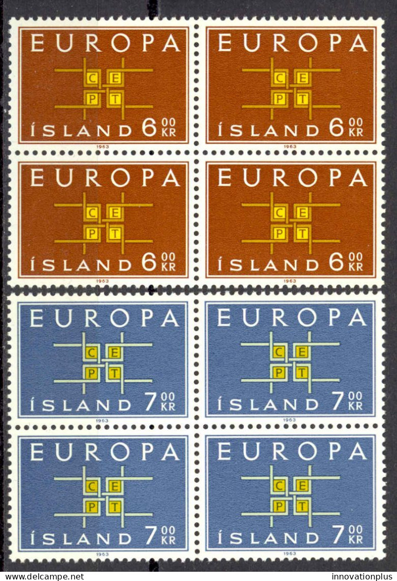 Iceland Sc# 357-358 MNH Block/4 1963 Europa - Ongebruikt