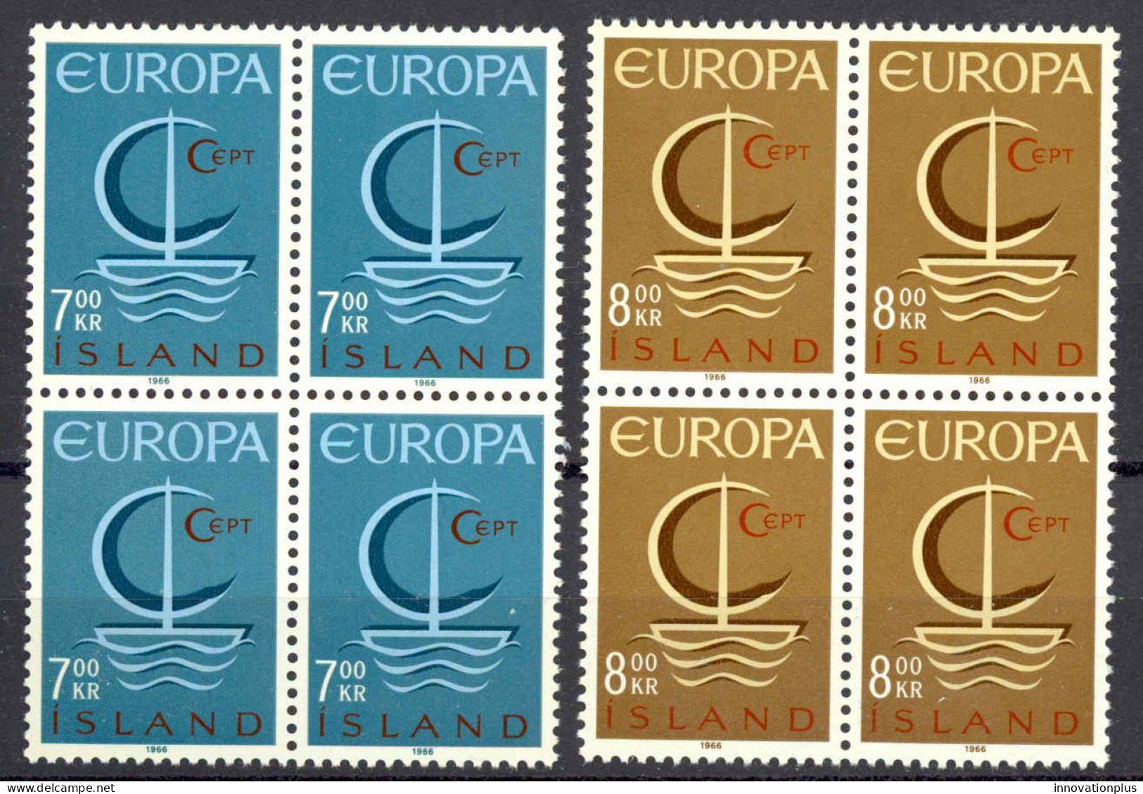 Iceland Sc# 384-385 MNH Block/4 1966 Europa - Nuevos