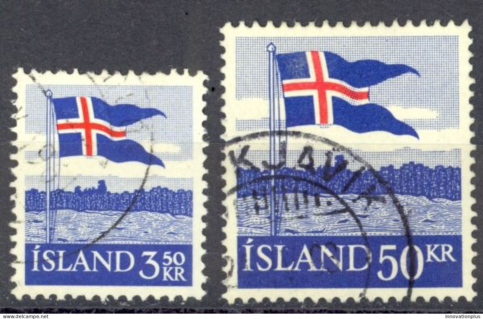 Iceland Sc# 313-314 Used 1958 Flag 40th - Usados