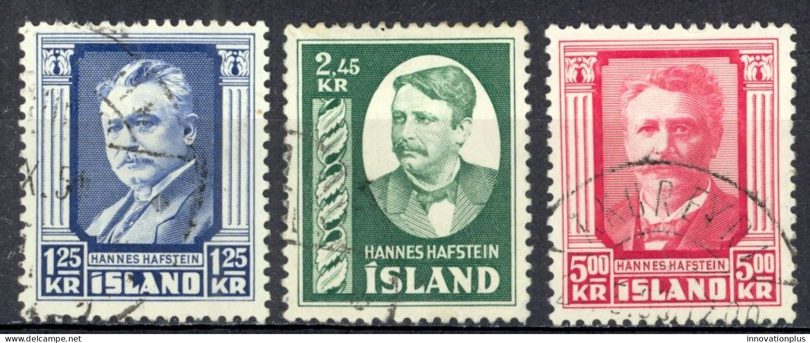 Iceland Sc# 284-286 Used 1954 Hannes Hafstein - Oblitérés