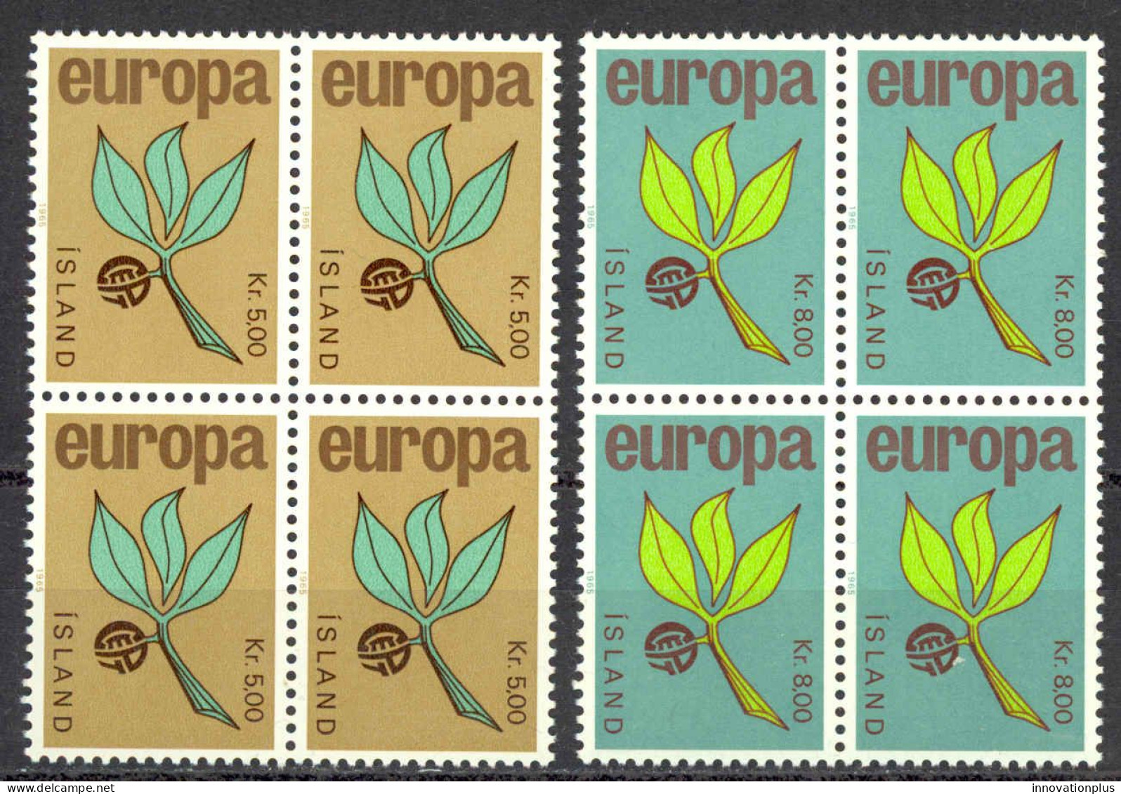 Iceland Sc# 375-376 MNH Block/4 1965 Europa - Neufs