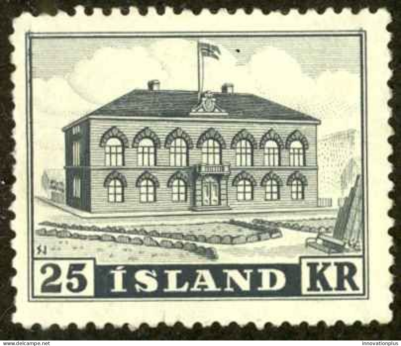 Iceland Sc# 273 MH 1952 25k Parliament Building - Ongebruikt