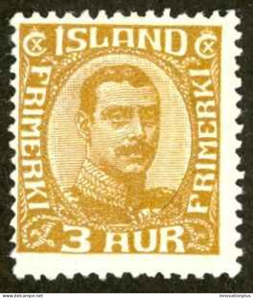 Iceland Sc# 177 MH (a) 1931-1932 3a Christian X - Neufs