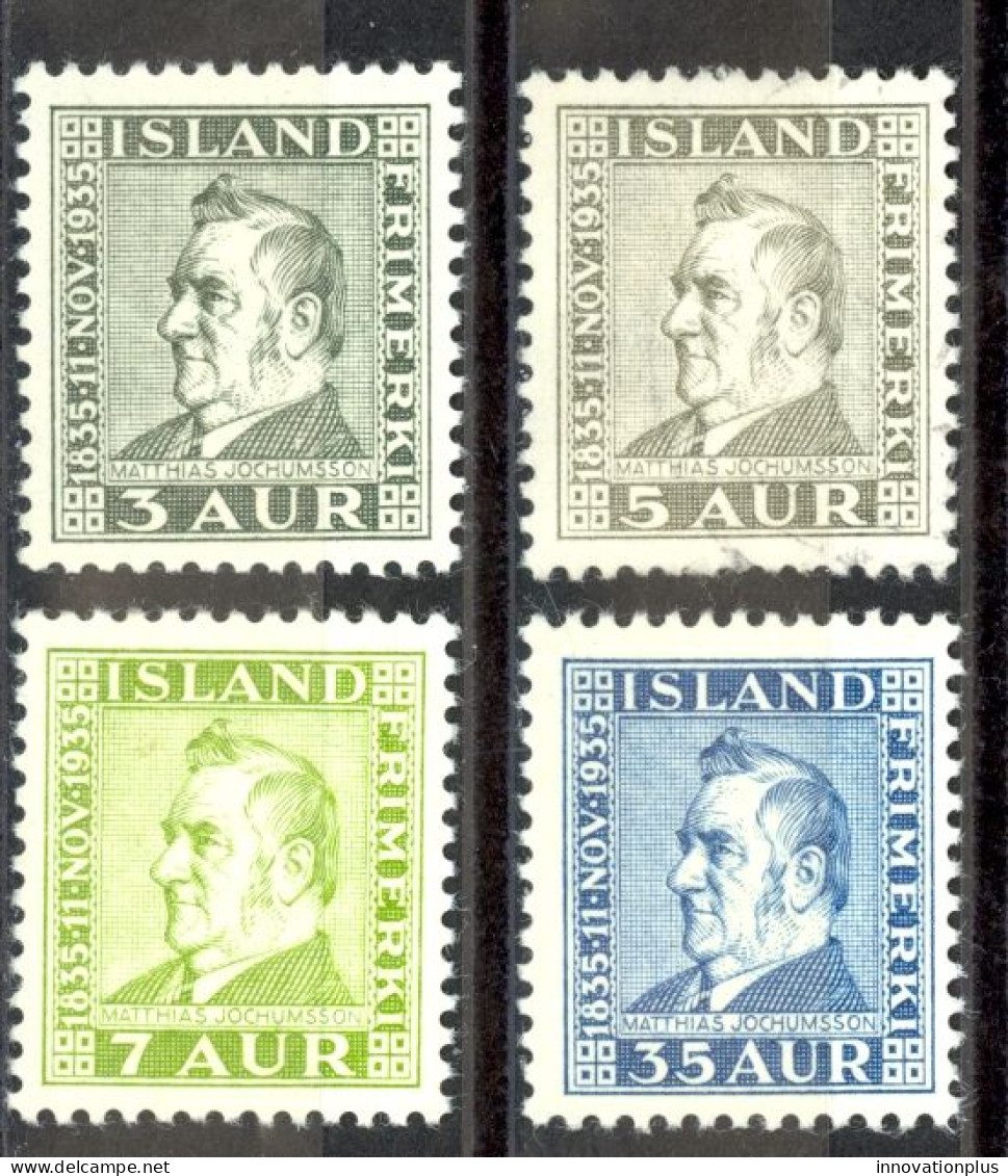 Iceland Sc# 195-198 MH 1935 Matthias Jochumsson - Ongebruikt