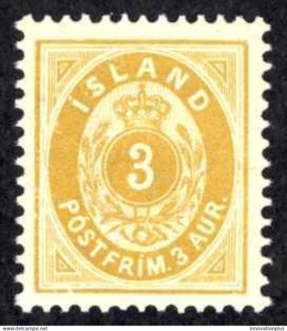 Iceland Sc# 21 MH 1897 3a Orange Numeral - Unused Stamps