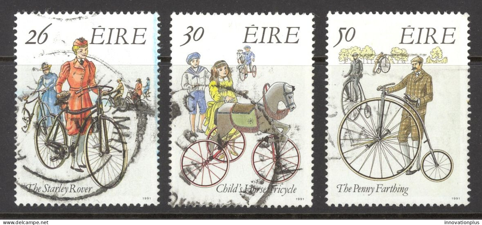 Ireland Sc# 824-826 Used 1991 Irish Cycles - Used Stamps