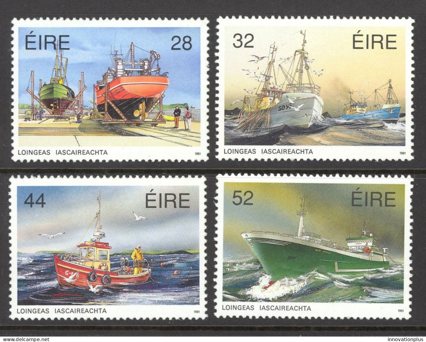 Ireland Sc# 844-847 Used 1991 Fishing Fleet - Gebruikt