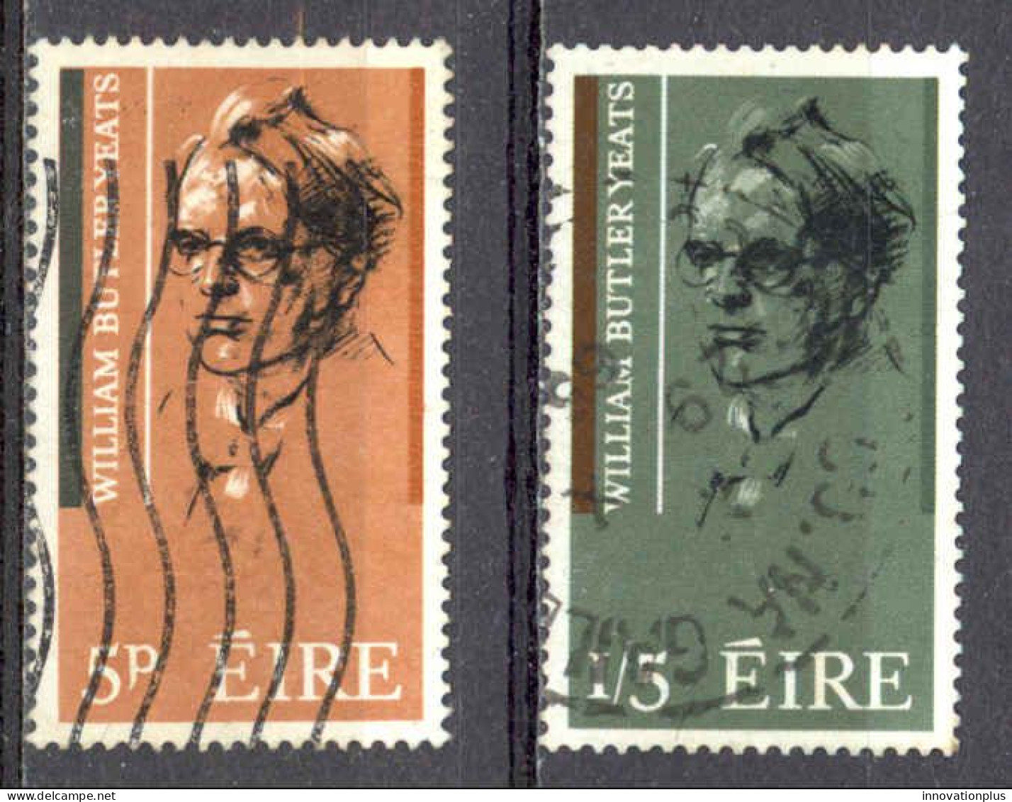 Ireland Sc# 200-201 Used (a) 1965 William Butler Yeats - Gebruikt