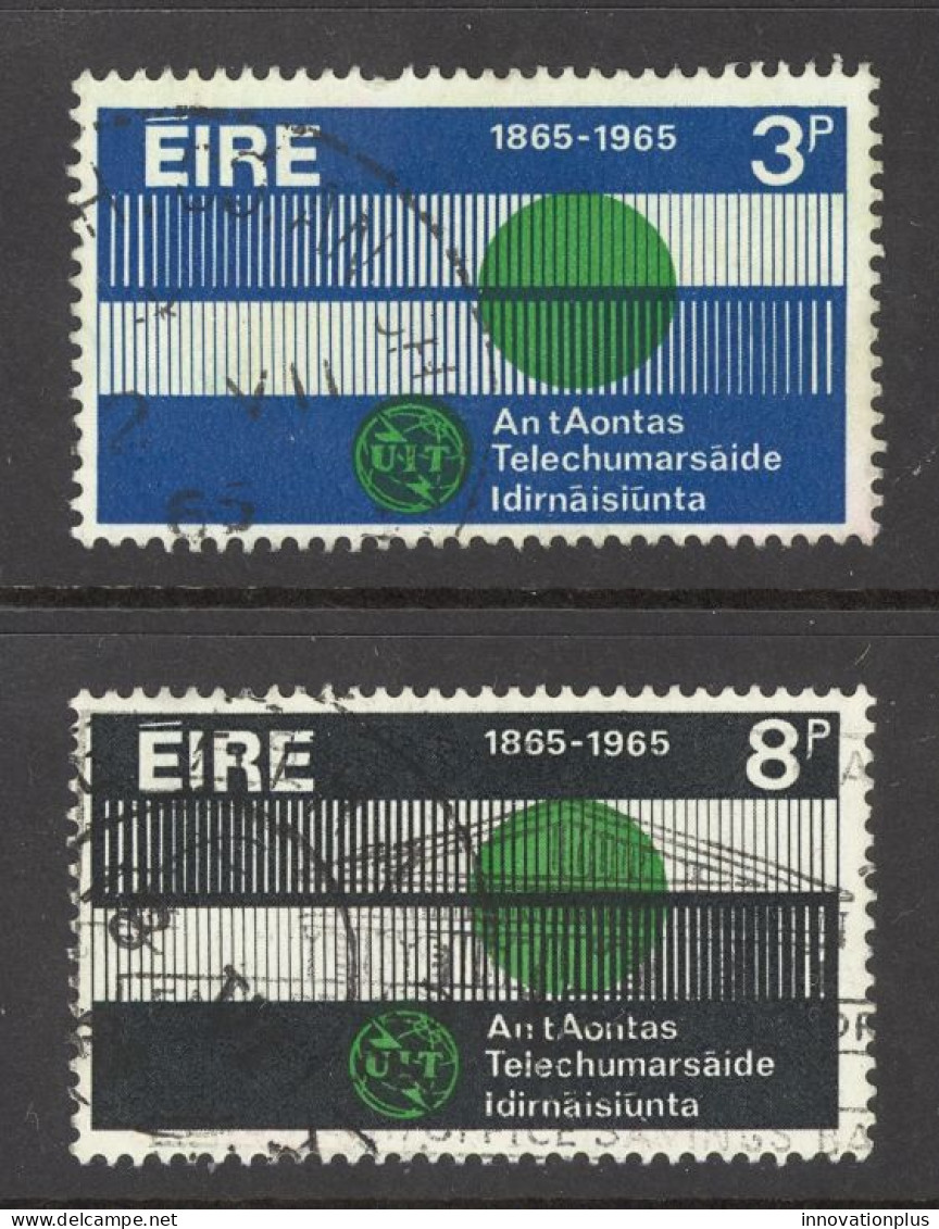 Ireland Sc# 198-199 Used 1965 ITU Emblem, Globe And Communication Waves - Usados