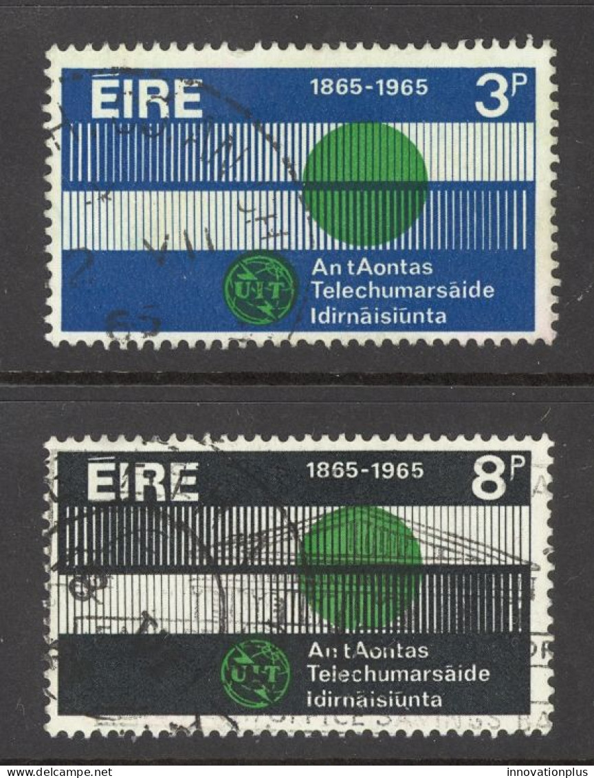 Ireland Sc# 198-199 Used 1965 ITU Emblem, Globe And Communication Waves - Oblitérés