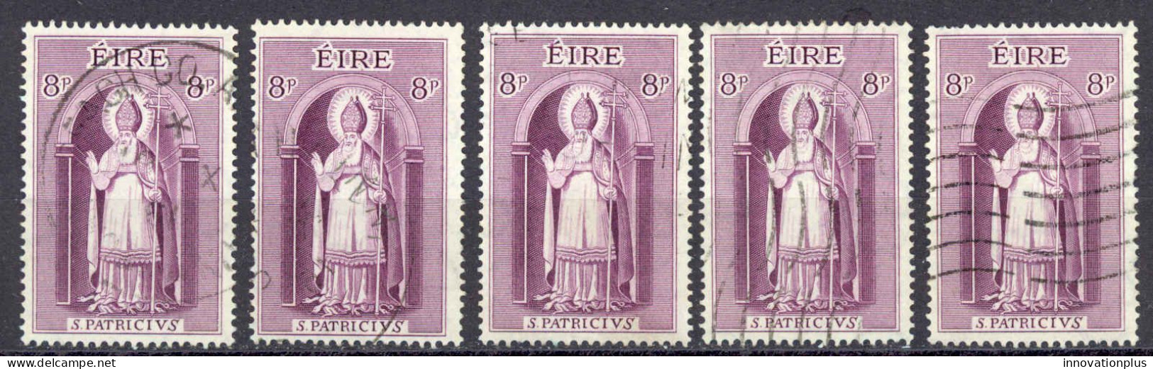 Ireland Sc# 180 Used Lot/5 1961 8p St. Patrick - Usados