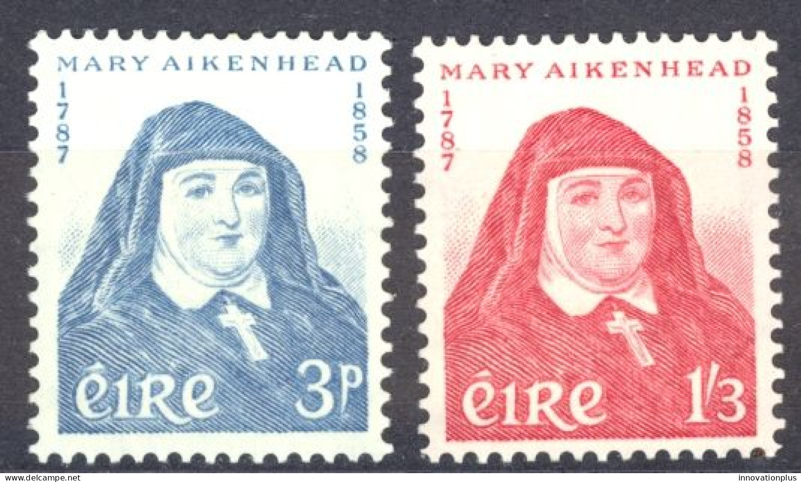 Ireland Sc# 167-168 MH 1958 Mother Mary Aikenhead - Nuevos