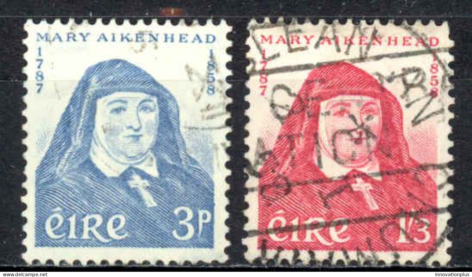 Ireland Sc# 167-168 Used 1958 Mother Mary Aikenhead - Usati