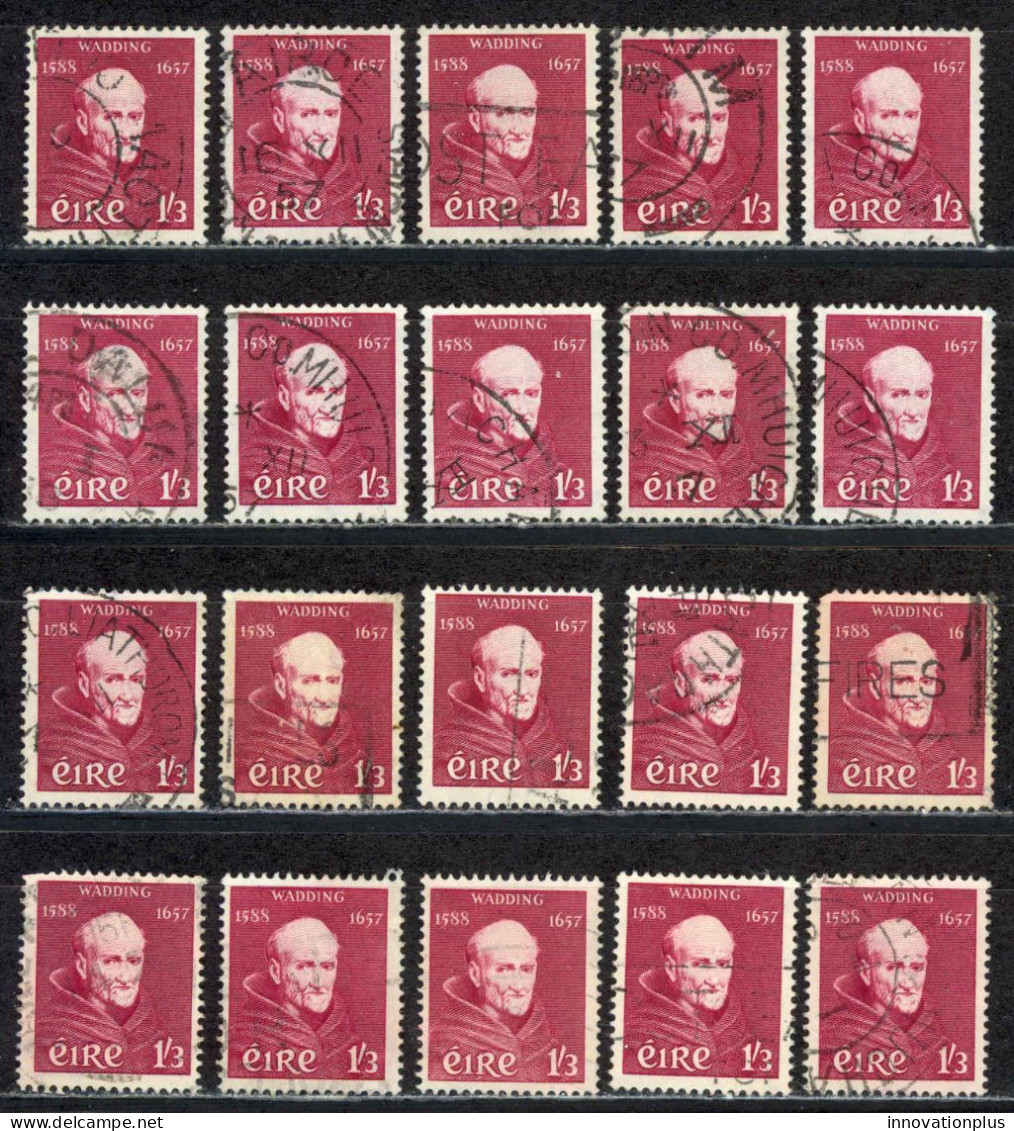 Ireland Sc# 164 Used Lot/20 1957 1sh3p Father Luke Wadding - Used Stamps