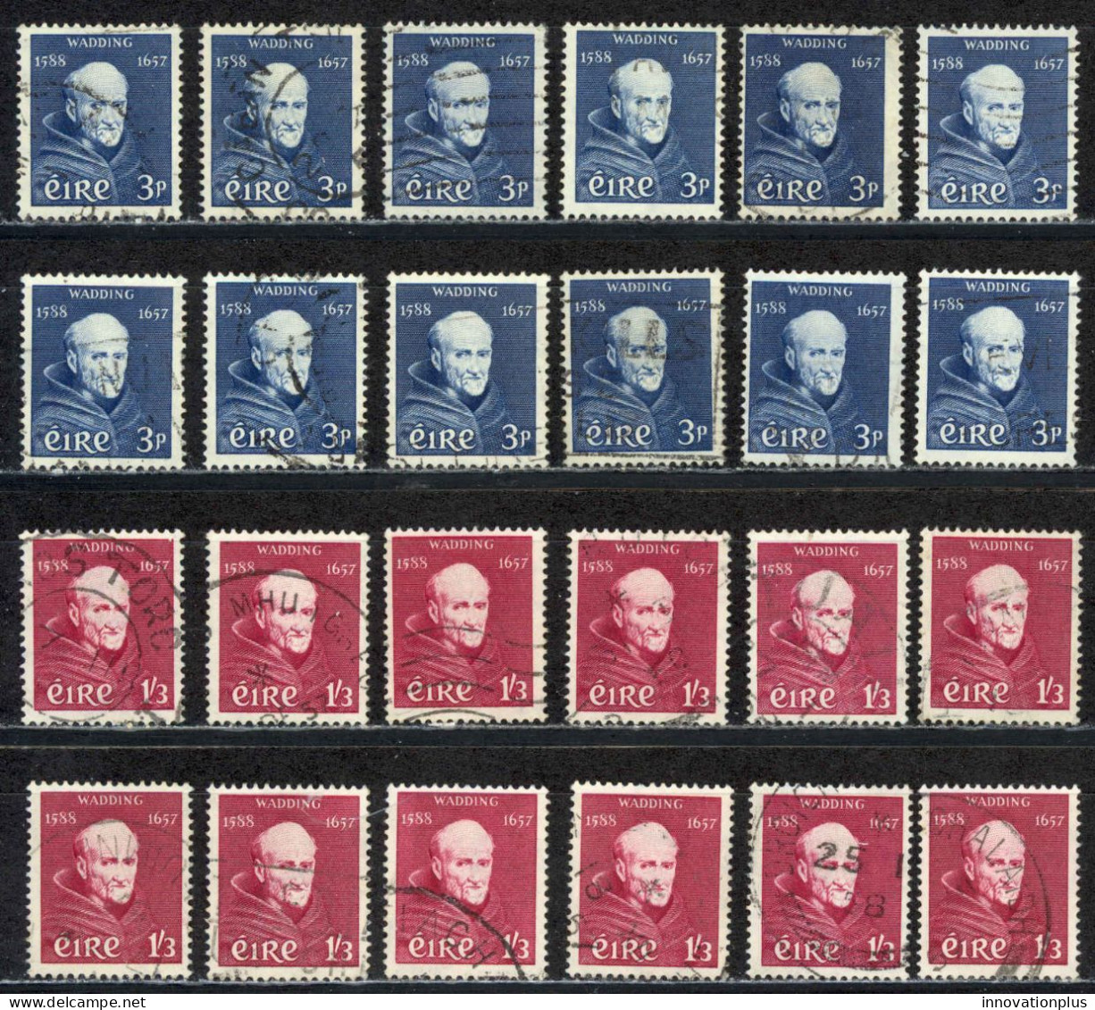 Ireland Sc# 163-164 Used Lot/12 1957 Father Luke Wadding - Usati