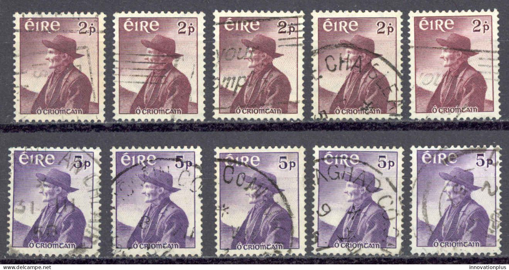 Ireland Sc# 159-160 Used Lot/5 1957 Thomas O'Crohan - Gebruikt