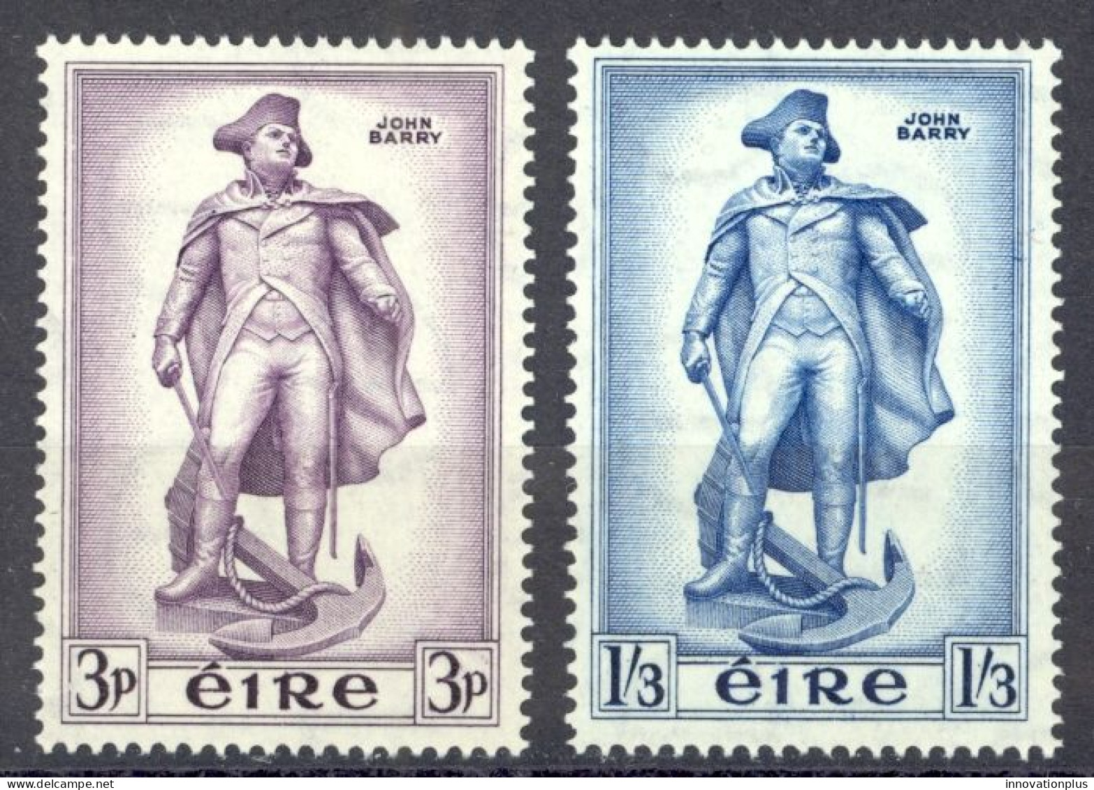 Ireland Sc# 155-156 MNH 1956 Statue Of John Barry - Unused Stamps