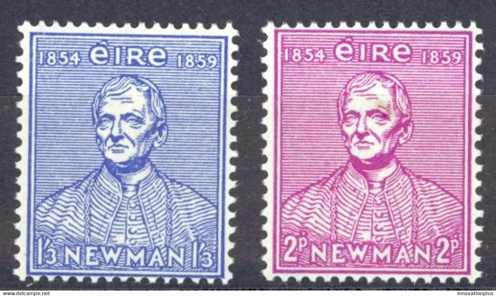 Ireland Sc# 153-154 MH 1954 John Henry Cardinal Newman - Neufs