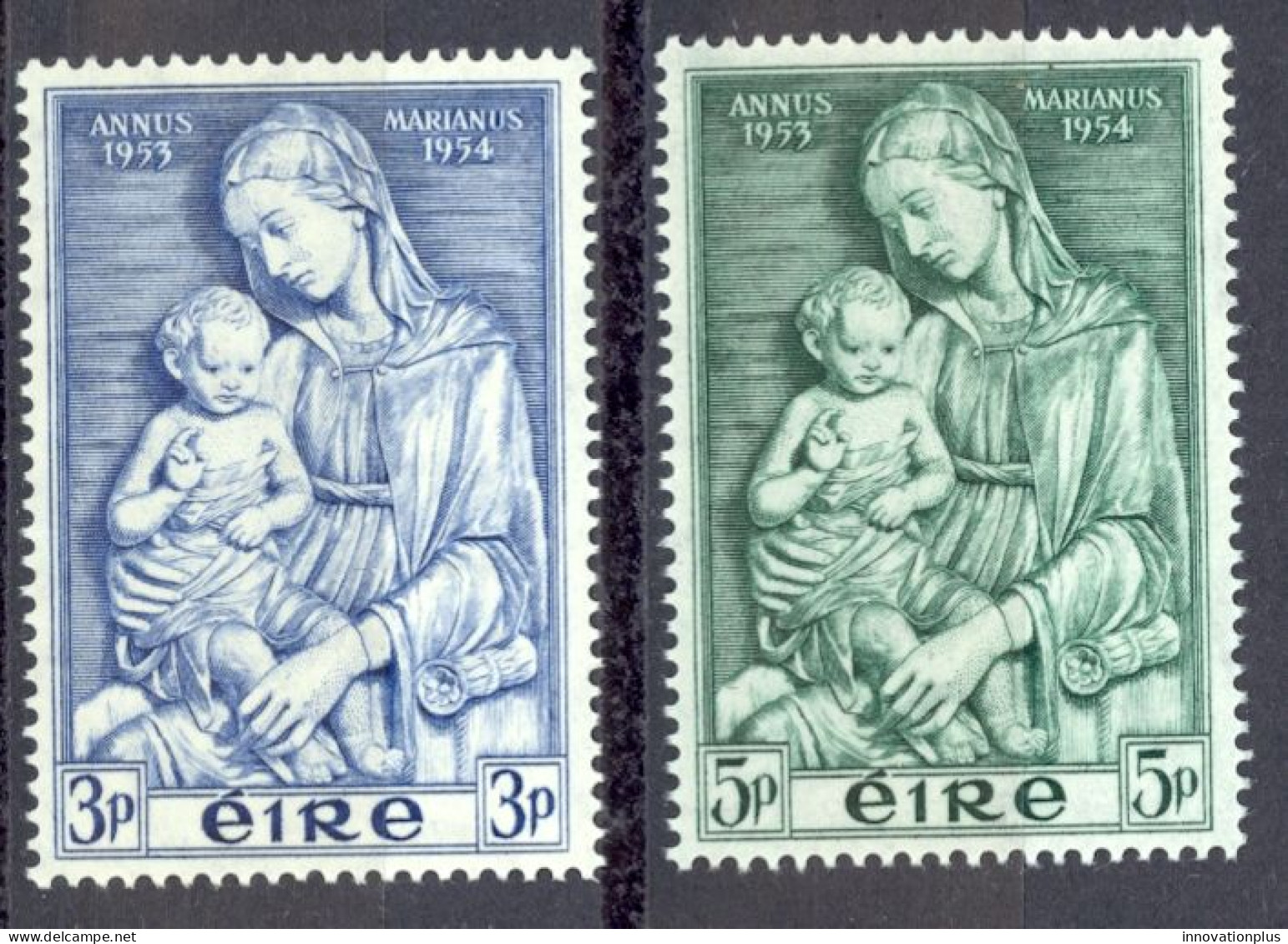 Ireland Sc# 151-152 MH 1954 Madonna By Della Robbia - Unused Stamps
