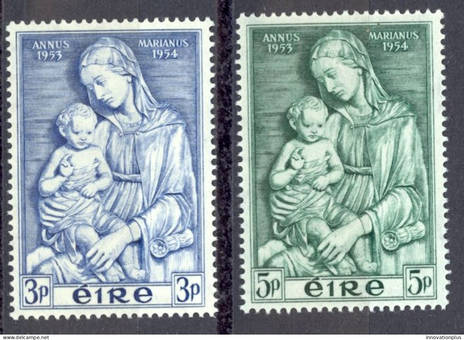 Ireland Sc# 151-152 MNH 1954 Madonna By Della Robbia - Nuevos