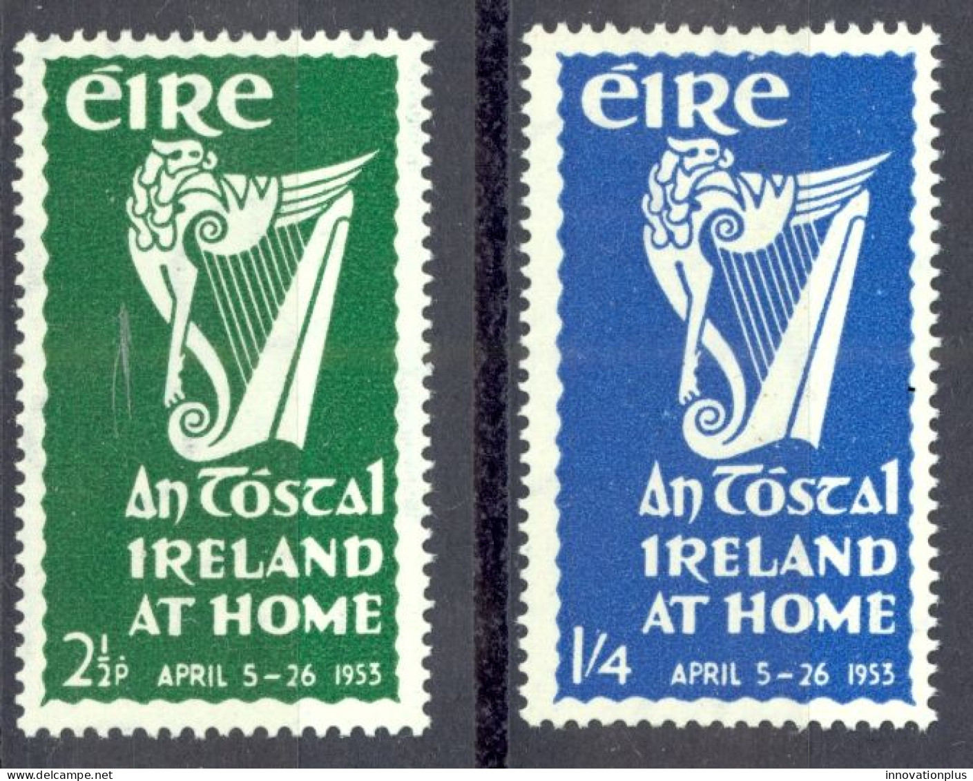 Ireland Sc# 147-148 MH 1953 Irish Harp - Ongebruikt