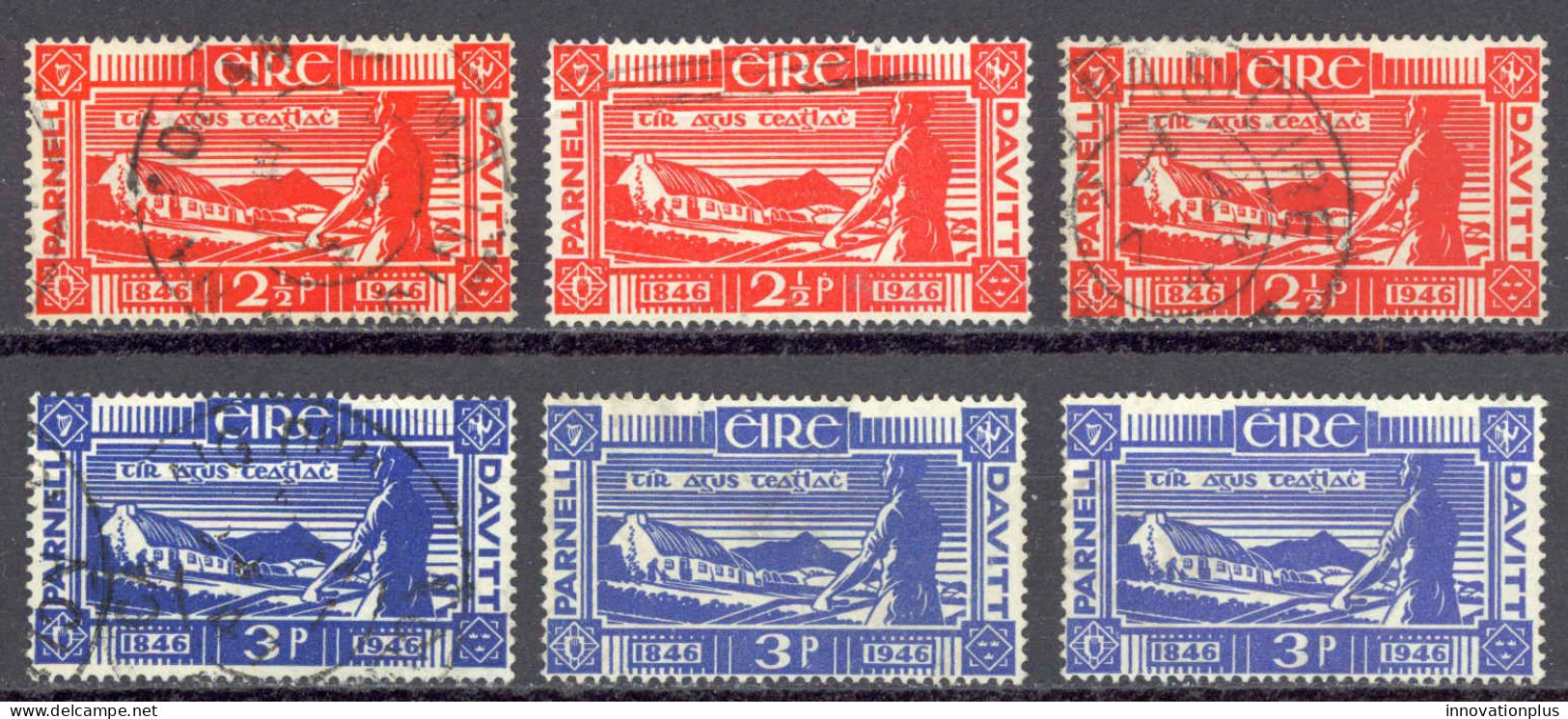 Ireland Sc# 133-134 Used Lot/3 1946 Plowman - Usati