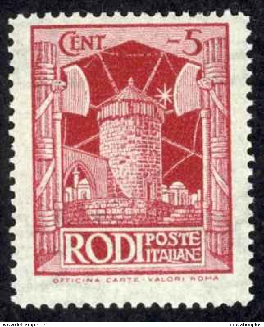 Italy Rhodes Sc# 15 MH 1929 5c Windmill - Ägäis (Rodi)