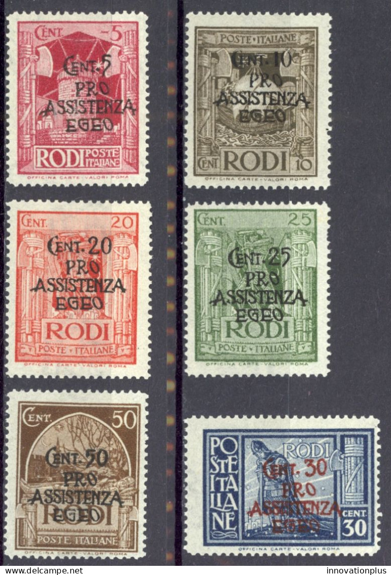 Italy Agean Is.-Rhodes Sc# B1-B6 MH 1943 5c+5c-50c+50c Semi-Postal - Egée (Rodi)