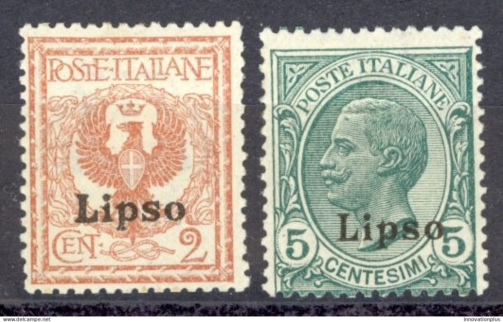 Italy Agean Is.-Lisso Sc# 1-2 MH 1912-1922 2c-5c Overprint Definitives - Egée (Lipso)